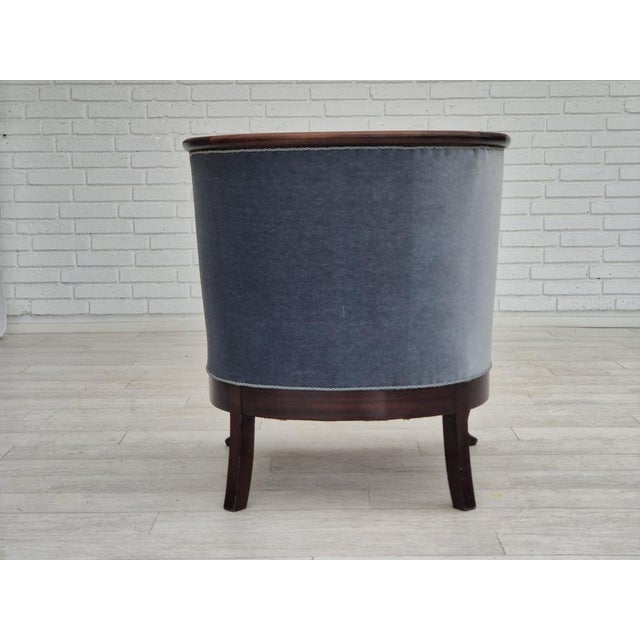 Danish Lounge Chair in Light Blue Furniture Velour, 1950s For Sale - Image 11 of 18