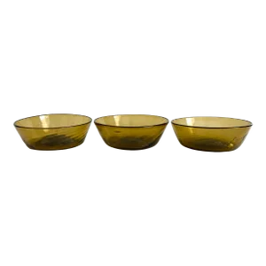 Mid-Century Mexican Artisan Handblown Glass Bowls - Set of 3