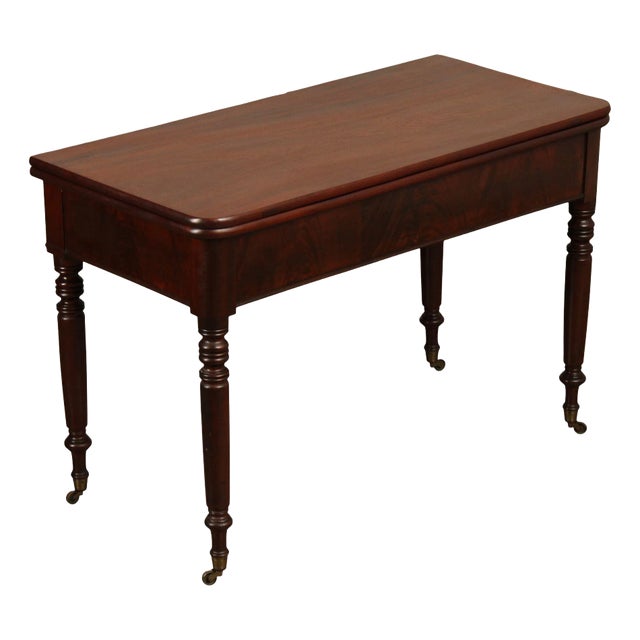 Antique American Empire Mahogany Flip-Top Games Table For Sale