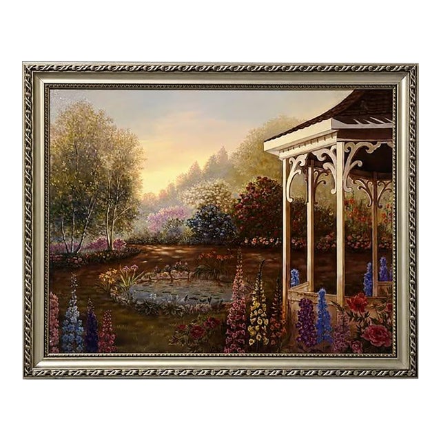 Framed Garden Gazebo Landscape Artwork For Sale
