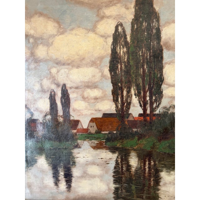 Late 19th Century Late 19th Century Moody European Landscape Painting For Sale - Image 5 of 5