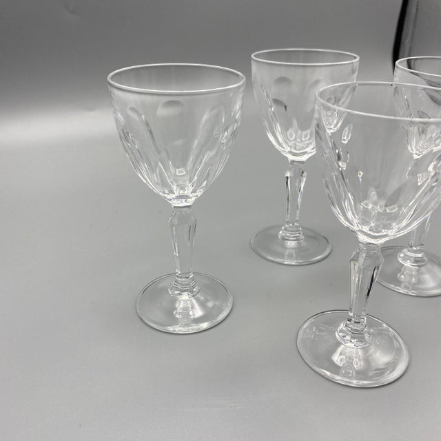 French Vintage Cristal D’arque-Durand "Washington" Pattern Cordial Glasses-Set of 4 For Sale - Image 3 of 13