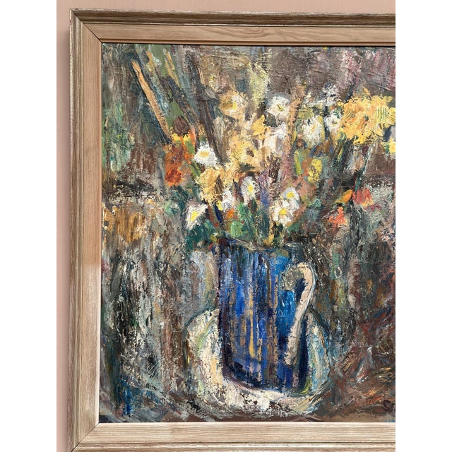 Sven Age, Flowers in Blue Vase, 1950s, Oil on Panel, Framed For Sale - Image 15 of 18