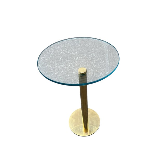 Mid 20th Century Attributed Leon Rosen Pace Solid Brass Glass Side Table For Sale In New York - Image 6 of 15