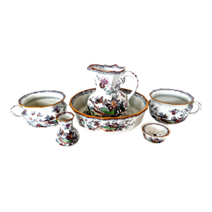 Six Piece "Mason's Ironstone" Toiletry Set, English, Circa 1835