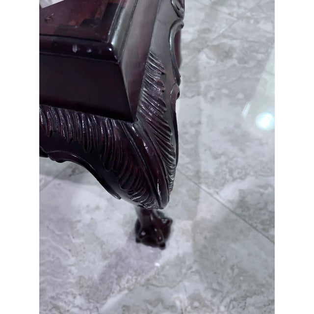 Maitland-Smith Carved Mahogany Chippendale Dining Chairs, Newly Upholstered – Set of 4 For Sale - Image 11 of 11