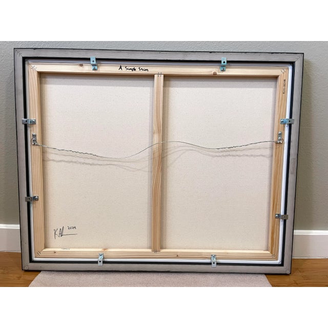 Textile "Simple Swim" Oil Painting on Canvas by Kory Alexander, Framed For Sale - Image 7 of 7