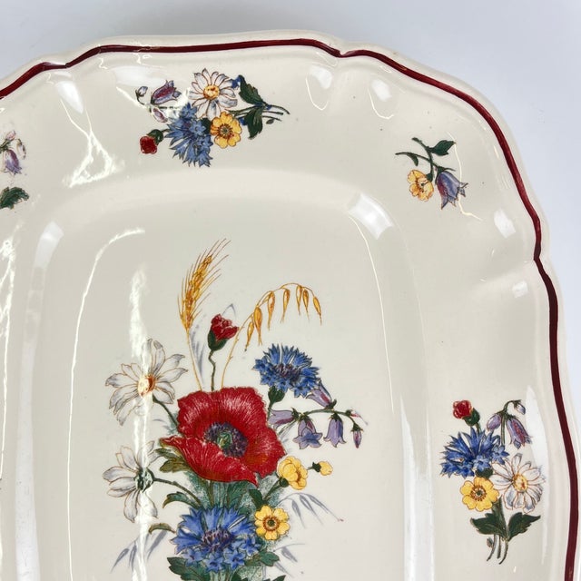Cream 20th Century Rectangular Dish Agreste from Sarreguemines, 1940s For Sale - Image 8 of 10