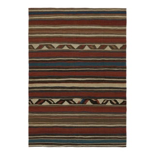 1950s Vintage Tribal Kilim Rug in Polychromatic Geometric Patterns by Rug & Kilim For Sale