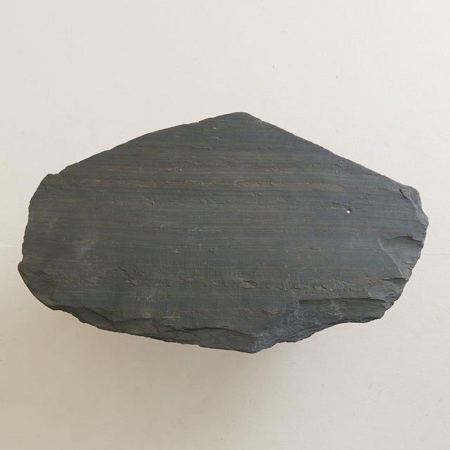 Vintage French Slate Top Coffee Table with Three Wooden Legs For Sale - Image 12 of 18