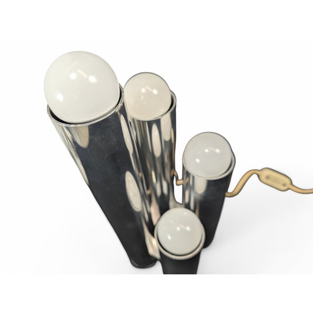 Table Lamp with Chrome Plating attributed to Gaetano Sciolari, Italy, 1970s For Sale - Image 5 of 8
