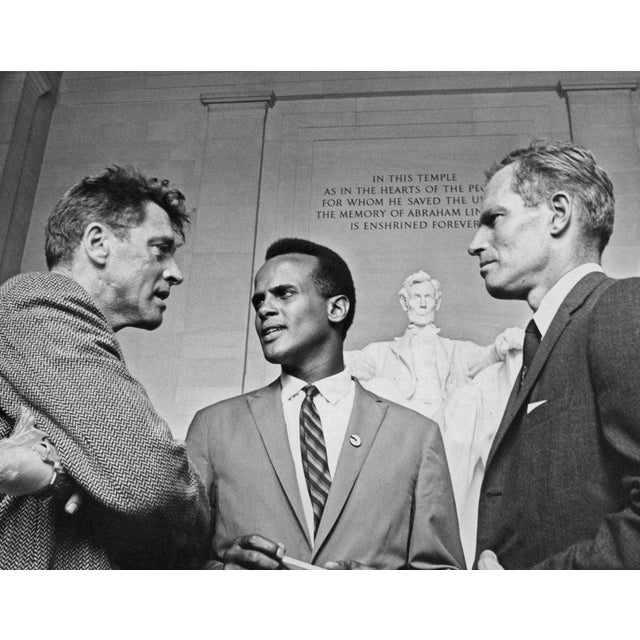 Actors At Civil Rights March Actors (left to right) Burt Lancaster, Harry Belafonte and Charlton Heston at the Lincoln...