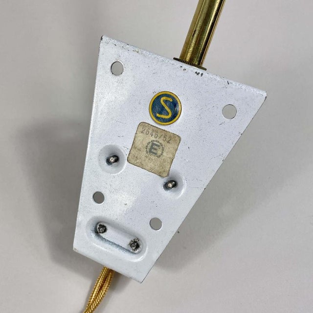Adjustable Brass and Off-White Metal Wall Light, Sweden, 1950s For Sale - Image 11 of 17
