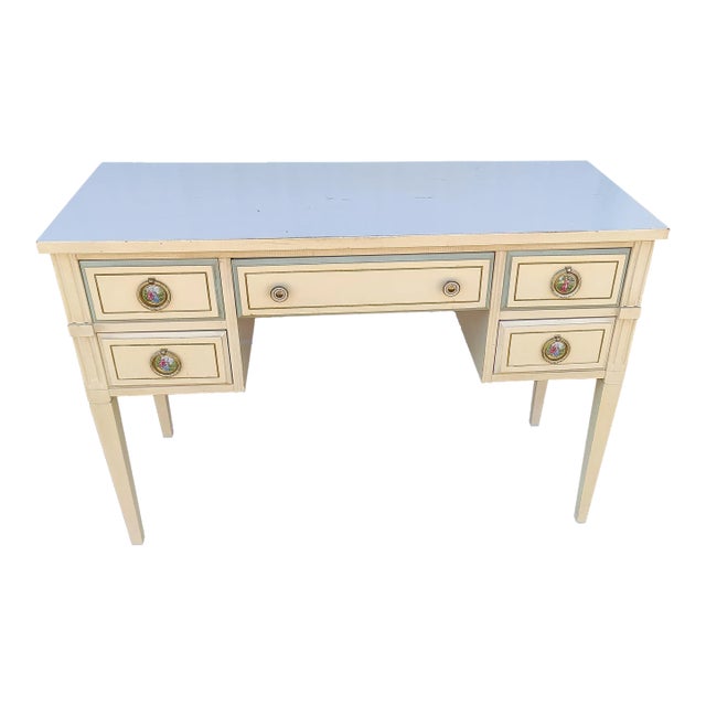 Vintage Cream Colored Swedish Style Writing Desk For Sale