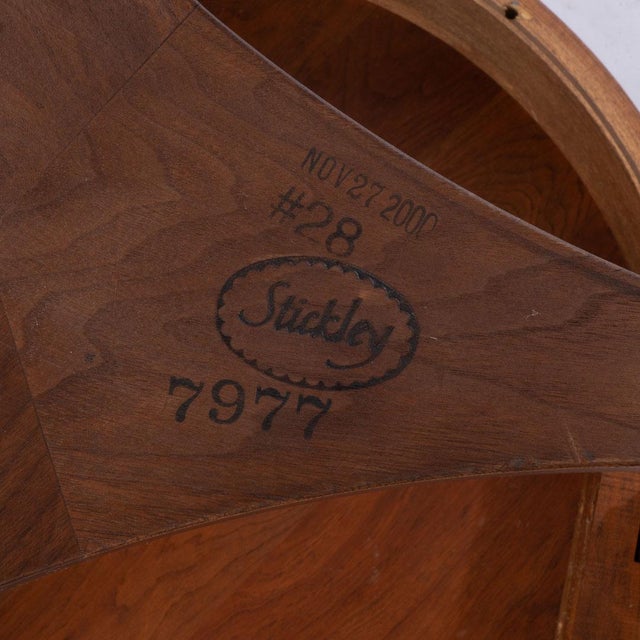Round Stickley Table With Brass Inlay For Sale - Image 9 of 12