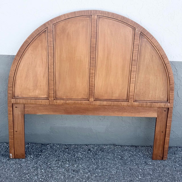 Early 21st Century Boho Chic Wicker Queen Size Headboard For Sale - Image 5 of 5
