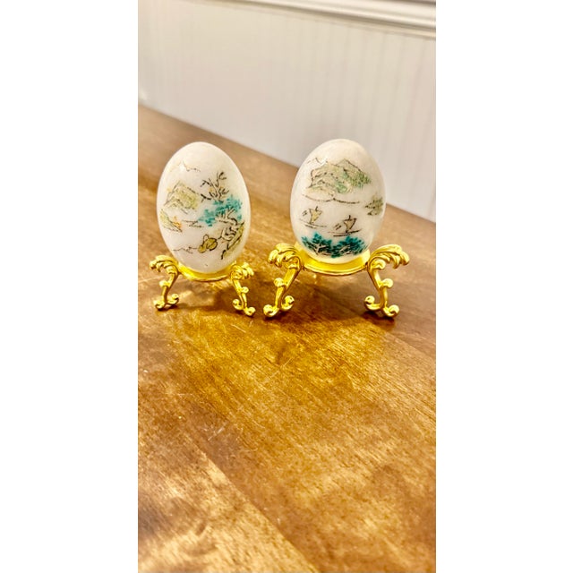 Japanese Japanese Hand Painted Collectors Eggs For Sale - Image 3 of 10