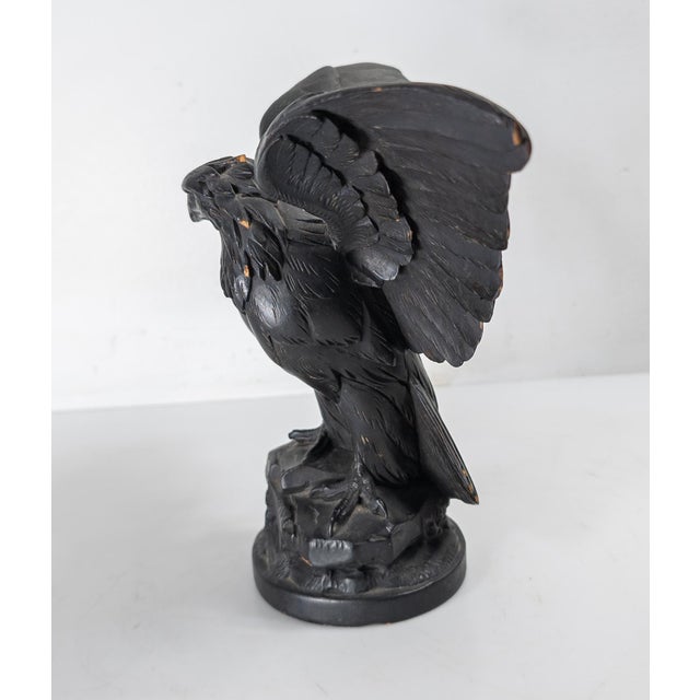 19th Century German or Swiss Black Forest Carved Eagle Bird of Prey For Sale - Image 4 of 12
