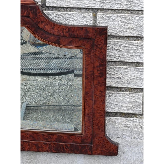 19th Century 19th Century French Empire Walnut Figure Vener Hallway Wall Mirror. For Sale - Image 5 of 18