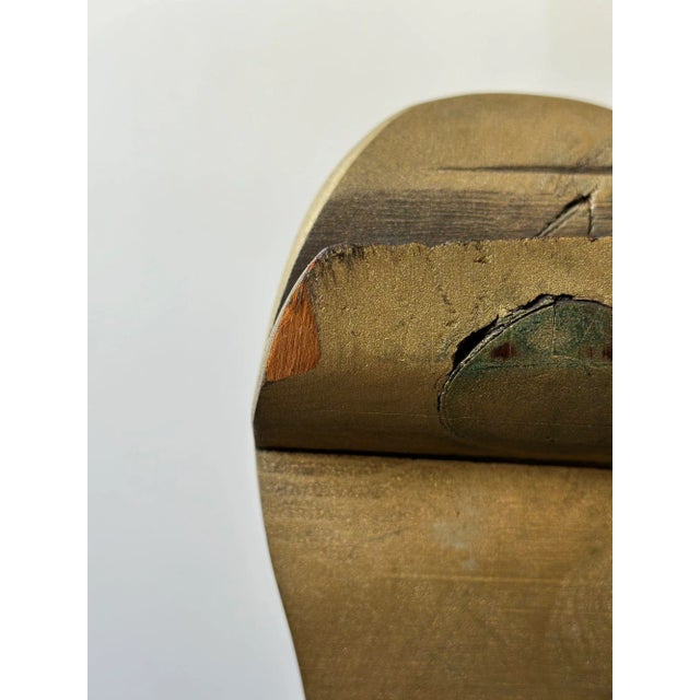 Vintage Gold-Painted Carved Wood Nude in Repose, Circa 1950s For Sale - Image 12 of 12