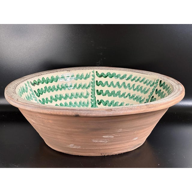 Green Large Spanish Fajalauza Ceramic Lebrillo Bowl For Sale - Image 8 of 9