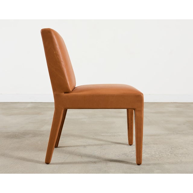 Ralph Lauren Italian Leather Mahogany Dalton Dining Chair For Sale - Image 13 of 17