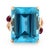 Mid-Century Modern Mid 20th Century Retro 51.29 Carat Aquamarine Ruby 14k Rose Gold Cocktail Ring, Size 7.75 For Sale - Image 3 of 6