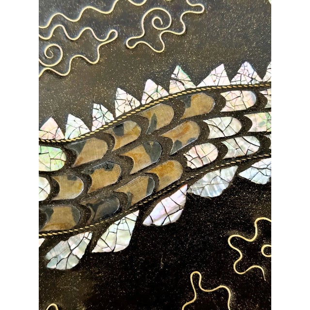 A Korean black lacquered wood low table with elaborate inlay works circa late Joseon dynasty (late 19th century to turn of...