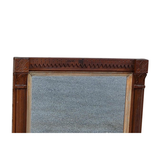 Wood 19th Century American Victorian Walnut Mirror. For Sale - Image 7 of 17