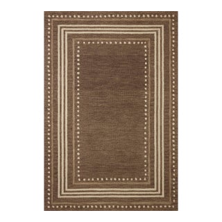 Chris Loves Julia x Loloi Alfie Bark / Natural 18" x 18" Sample Rug For Sale
