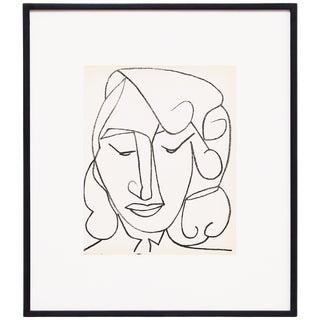 Françoise Gilot, Portrait Head of a Woman, 1951, Lithograph, Framed For Sale