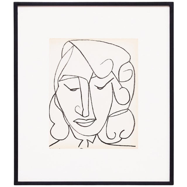 Françoise Gilot, Portrait Head of a Woman, 1951, Lithograph, Framed For Sale
