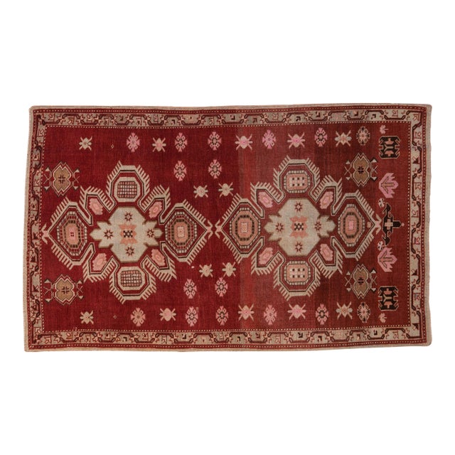 Vintage Distressed Caucasian Rug - 3'5" x 5'6" For Sale