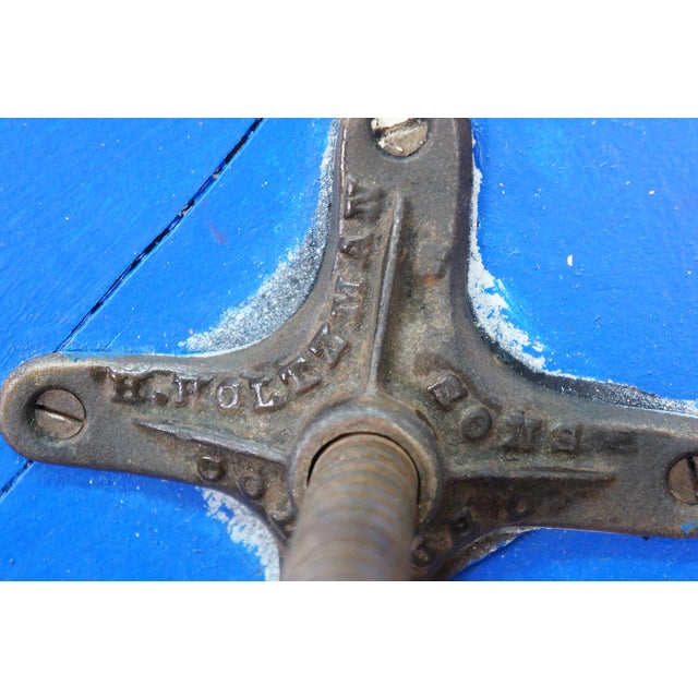 Antique Victorian H Holtzman & Sons Blue Piano Stool Glass Ball & Claw 19" For Sale - Image 17 of 18