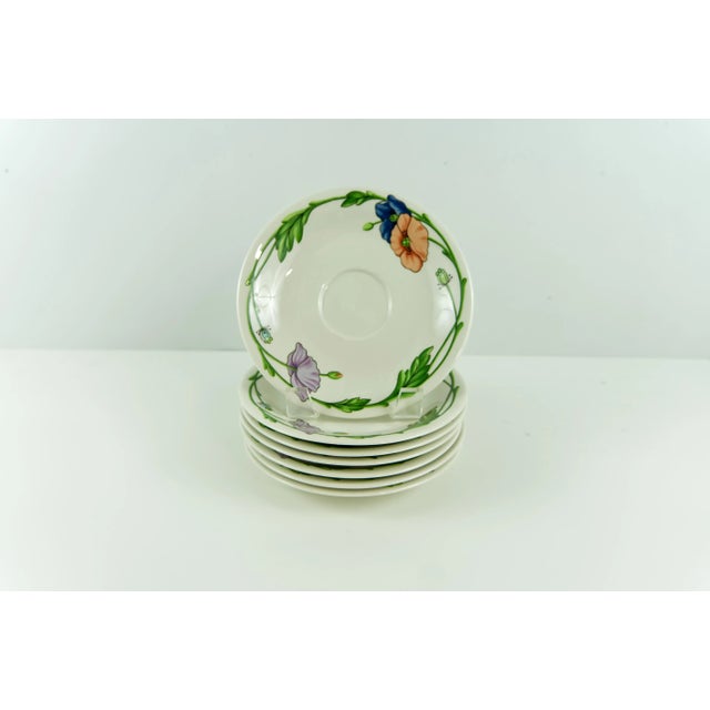 1980s 1980s Villeroy & Boch Amapola Saucers - Set of 7 For Sale - Image 5 of 5