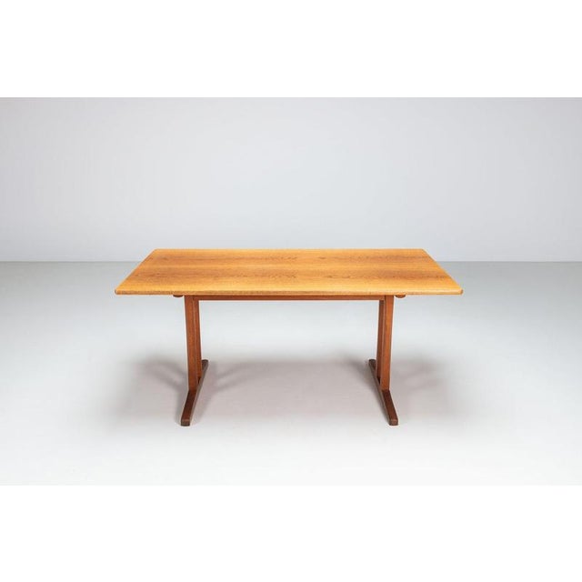 Børge Mogensen C18 Shaker Dining Table in Oak attributed to Børge Mogensen for FDB, Denmark, 1947 For Sale - Image 4 of 16