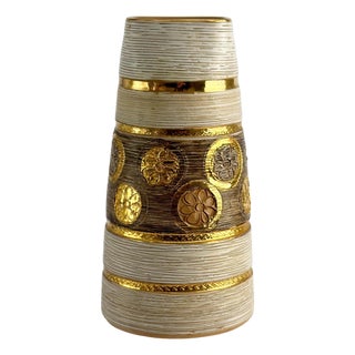 Gold Sgraffito Vase by Fratelli Fanciullaci for Elbee, 1950s For Sale