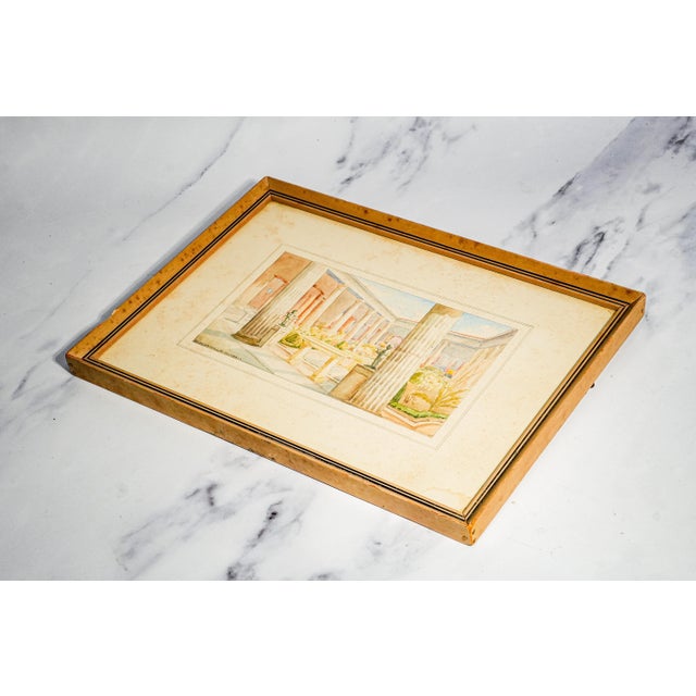 Step back into the romance of the Grand Tour era with this captivating circa 1900 watercolor painting depicting the famed...
