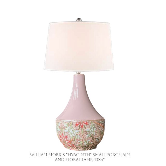 Studio original table lamp in a vibrant William Morris pattern