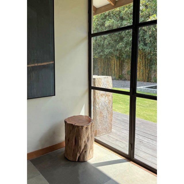 A wonderfully organic round side table. Its neutral pigment and subtle wood texture makes it perfect for any space. This...