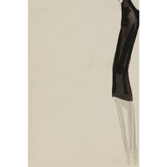 Paper Vintage French Fashion Art Print – Art Deco Woman in Black and White, 12" X 16" For Sale - Image 7 of 9