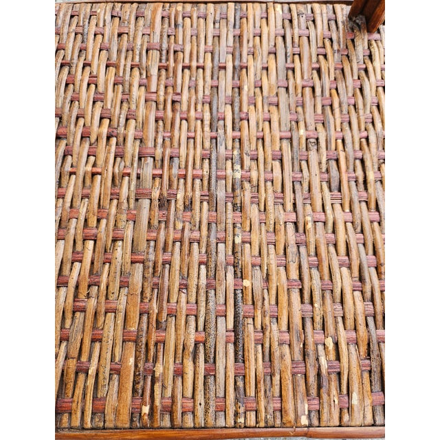 Palecek Tall Square Woven Rattan Bamboo Side Table For Sale - Image 11 of 13