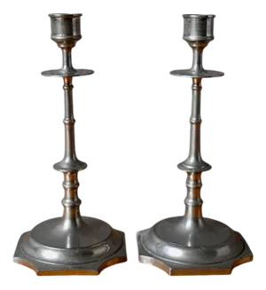 Antique Silver Candlesticks, Set of 2