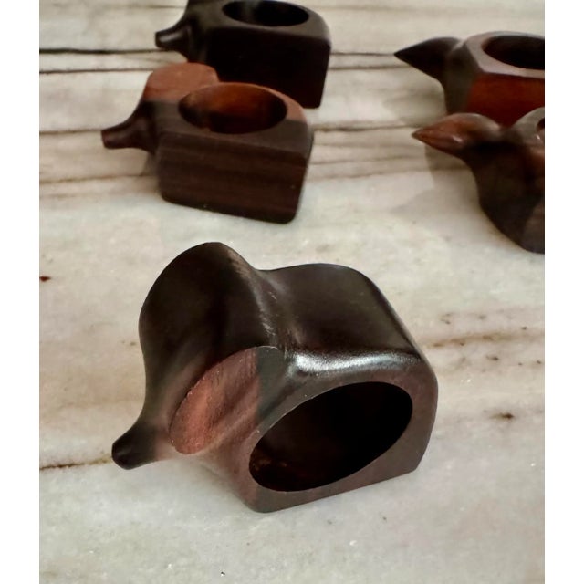 Hand Carved Animal Shaped Zebra Wood Napkin Holders, S/6 For Sale - Image 4 of 4