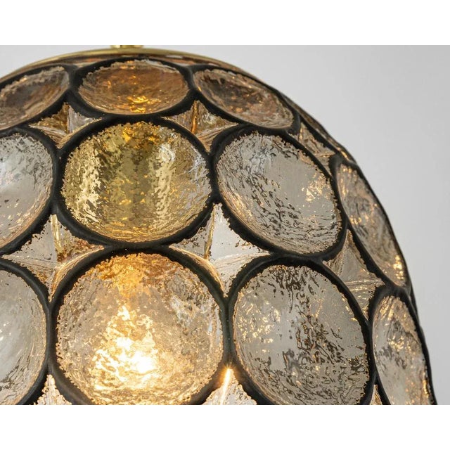 1960s Small Iron & Clear Glass Pendant Lights from Limburg, Germany, 1960s For Sale - Image 5 of 14