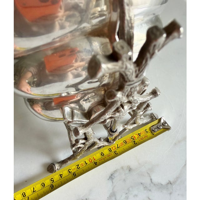 Rare Antique Victorian Mappin & Webbs London & Sheffield Triple Deposit Princes Silver Plated Egg Cruet / Hors d'Oeuvres Dish Serving Set With 6 Cups For Sale - Image 12 of 12