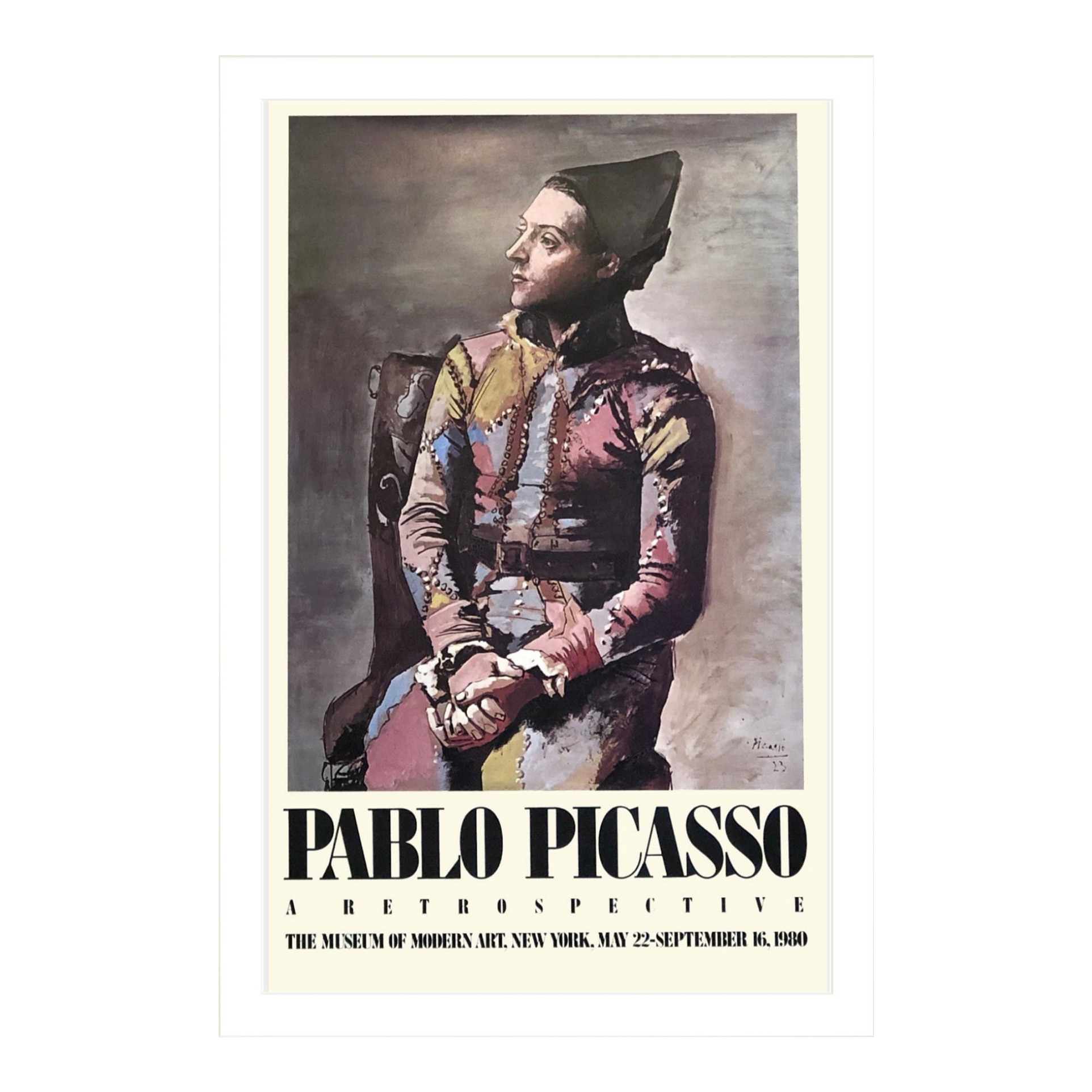 Framed Pablo Picasso MoMA Poster the Seated Harlequin | Chairish