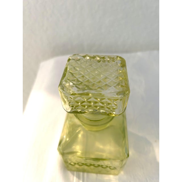 1960s Mid-Century Blue & Yellow Flash Glass Decanters, a Pair For Sale - Image 5 of 6