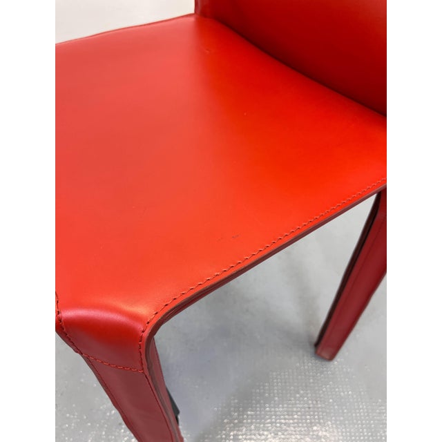 Leather Bar CAB 410 Stools in Bordeaux Red by Mario Bellini for Cassina, Set of 2 For Sale - Image 6 of 12