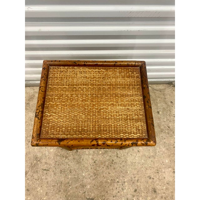 1970s 70s Faux Bamboo Cane Magazine Rack Side Table . For Sale - Image 5 of 12